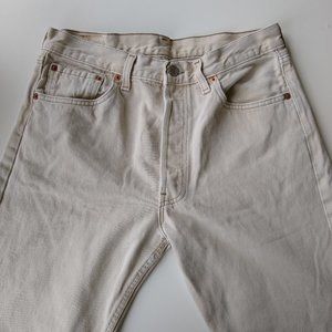 Vintage Levis 501, cream, 33 x 32